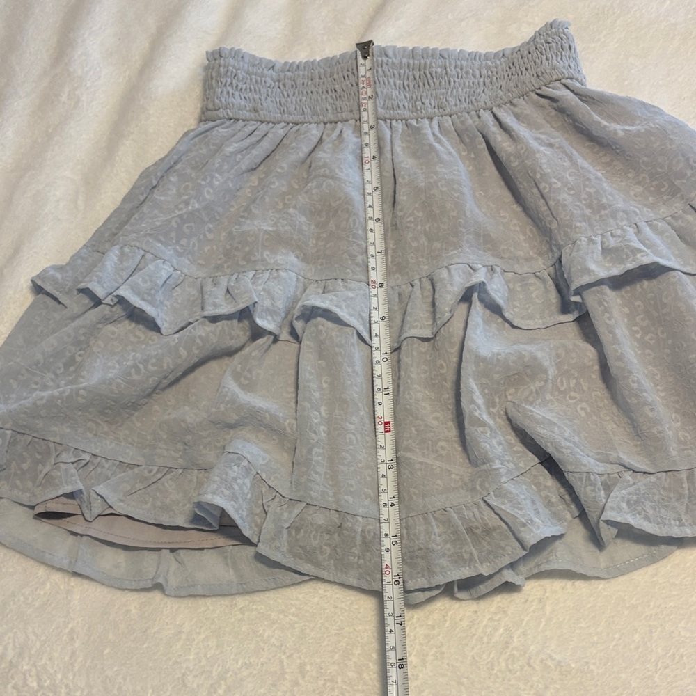 Chic Light Gray Ruffled Mini Skirt - Picture 3 of 3